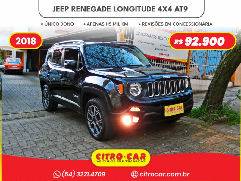 renegade 2.0 16v turbo diesel longitude 4p 4x4 automatico 2018 caxias do sul
