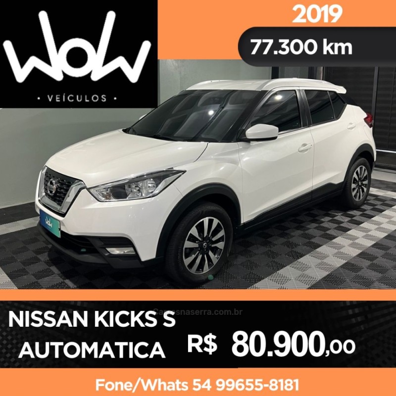 kicks 1.6 s direct 16v flex 4p automatico 2019 bento goncalves