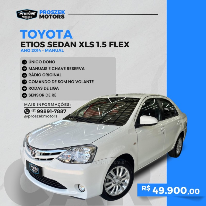 etios 1.5 xls sedan 16v flex 4p manual 2014 canoas