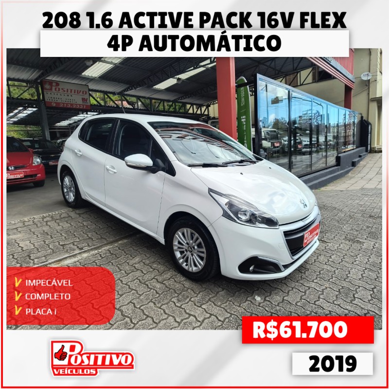 208 1.6 active pack 16v flex 4p automatico 2019 caxias do sul