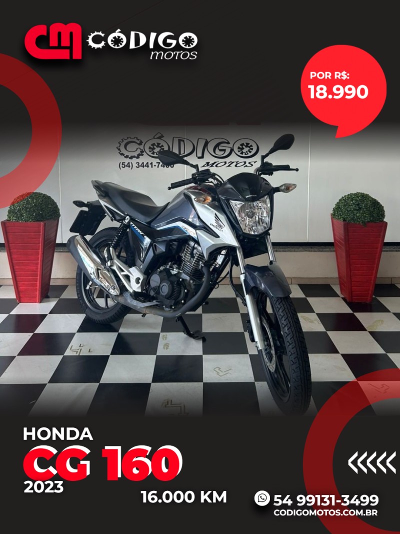 HONDA - CG 160 - 2023/2023 - Cinza - R$ 18.990,00