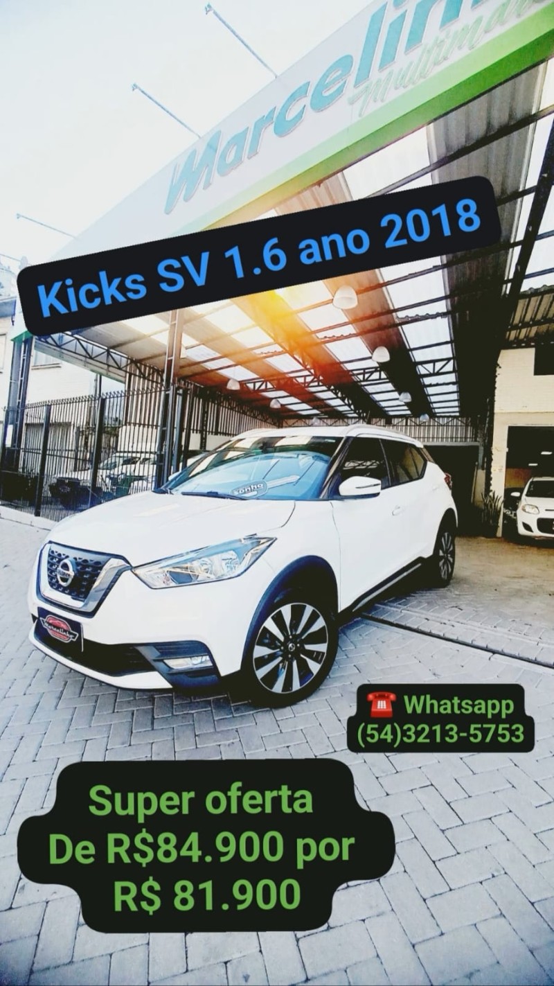 kicks 1.6 16v flex sv 4p xtronic 2018 caxias do sul