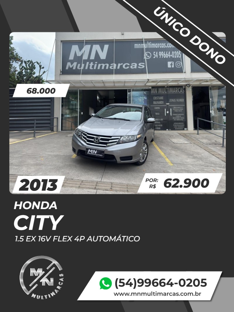 city 1.5 ex 16v flex 4p automatico 2013 bento goncalves