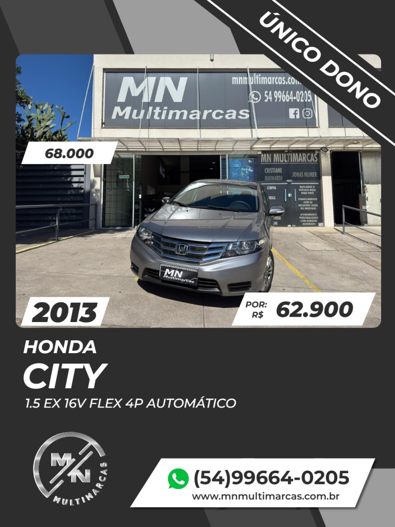 city 1.5 ex 16v flex 4p automatico 2013 bento goncalves