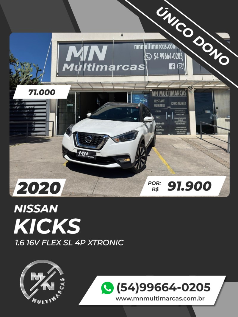 kicks 1.6 16v flex sl 4p xtronic 2020 bento goncalves
