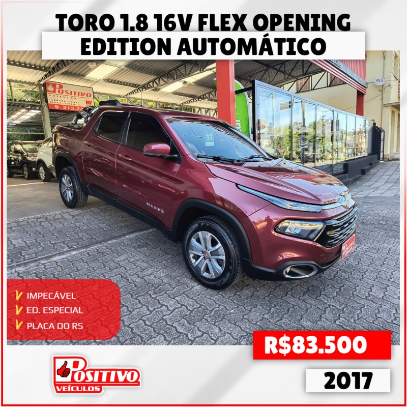 toro 1.8 16v flex opening edition automatico 2017 caxias do sul