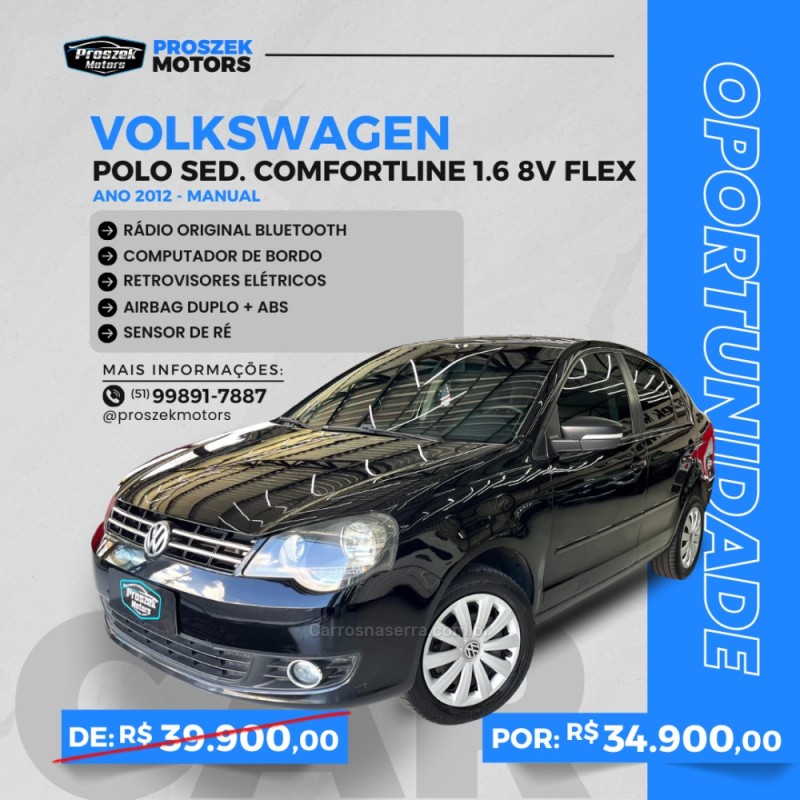 polo sedan 1.6 mi comfortline 8v flex 4p manual 2012 canoas