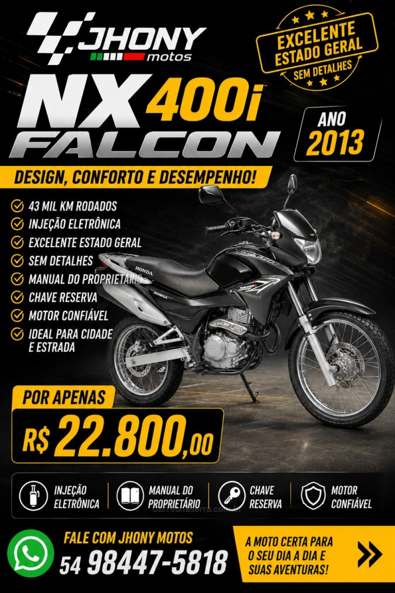 nx 400i falcon  2013 caxias do sul