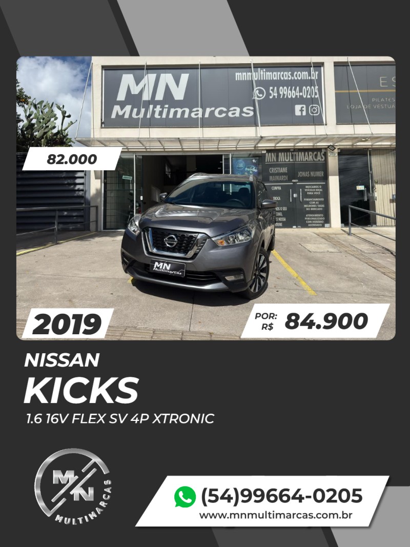 kicks 1.6 16v flex sv 4p xtronic 2019 bento goncalves