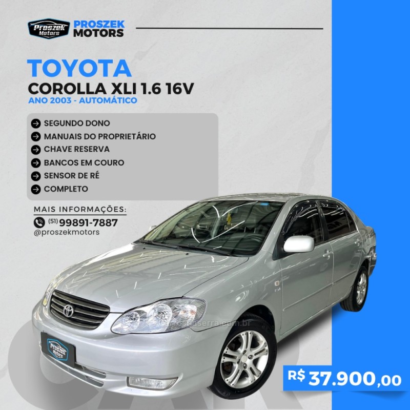 corolla 1.6 xli 16v gasolina 4p automatico 2003 canoas