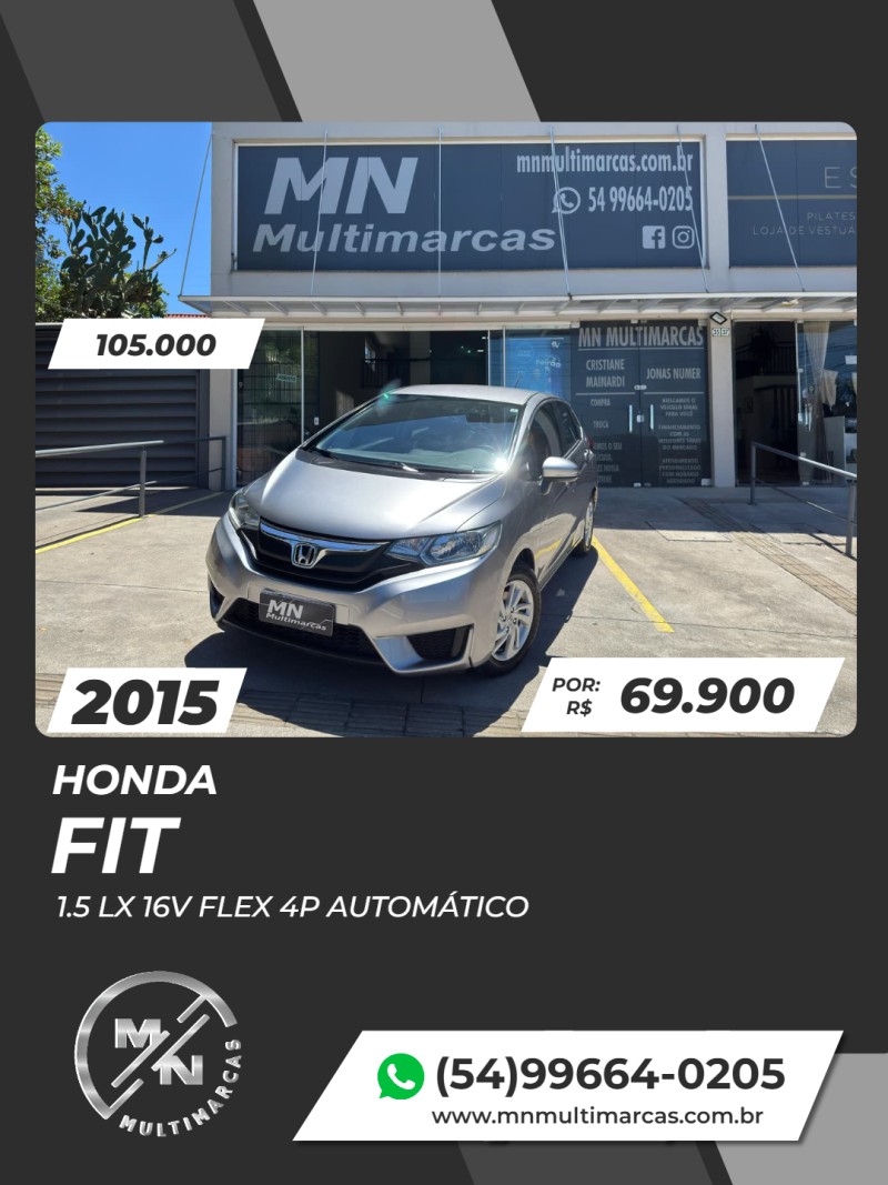 fit 1.5 lx 16v flex 4p automatico 2015 bento goncalves