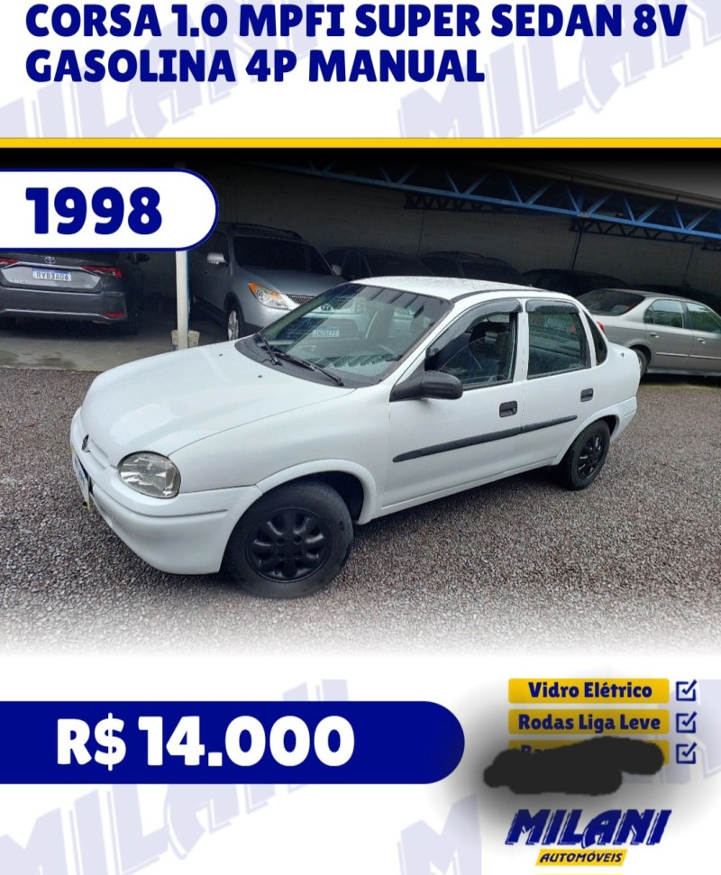 corsa 1.0 mpfi super sedan 8v gasolina 4p manual 1998 bento goncalves