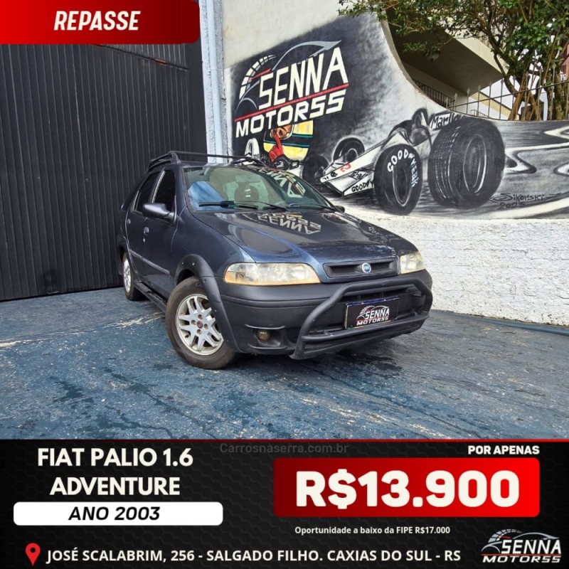 palio 1.6 mpi adventure weekend 8v gasolina 4p manual 2003 caxias do sul