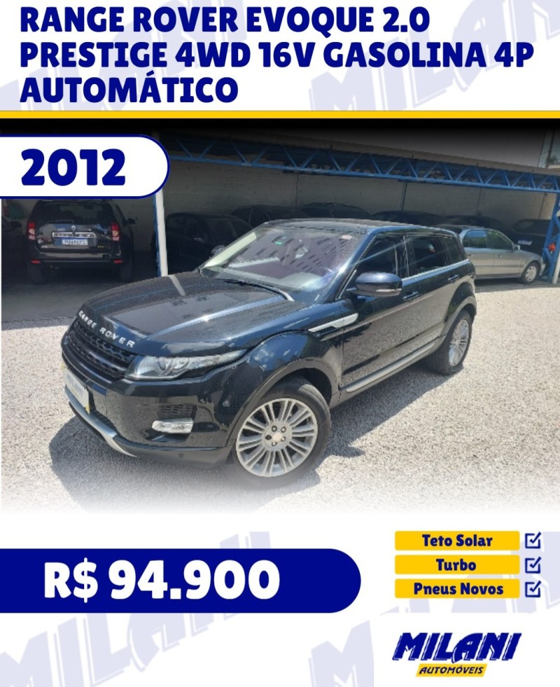 range rover evoque 2.0 prestige 4wd 16v gasolina 4p automatico 2012 bento goncalves