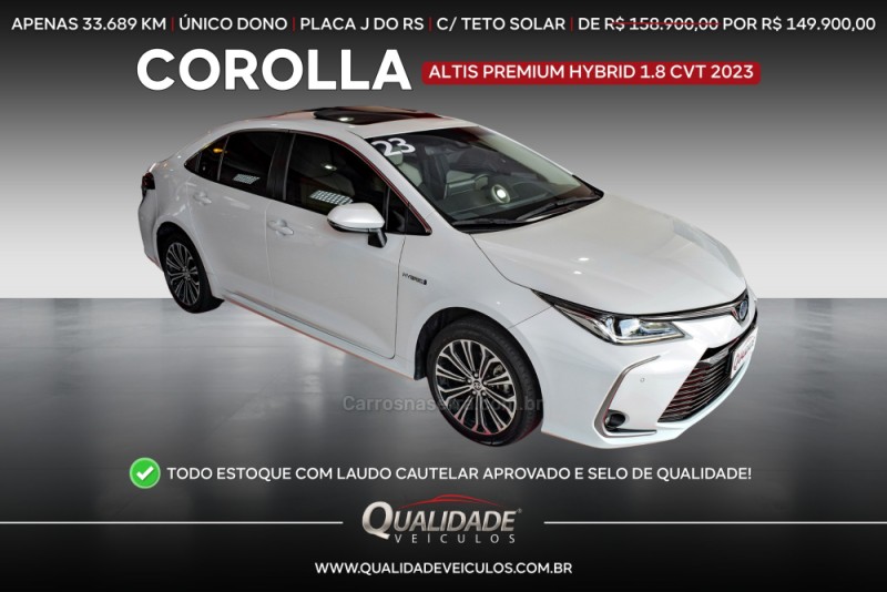 corolla 1.8 altis premium 16v hibrido 4p automatico 2023 santa cruz do sul