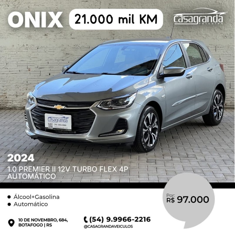 onix 1.0 premier ii 12v turbo flex 4p automatico 2024 bento goncalves