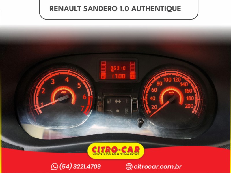 SANDERO 1.0 AUTHENTIQUE 16V FLEX 4P MANUAL - 2014 - CAXIAS DO SUL