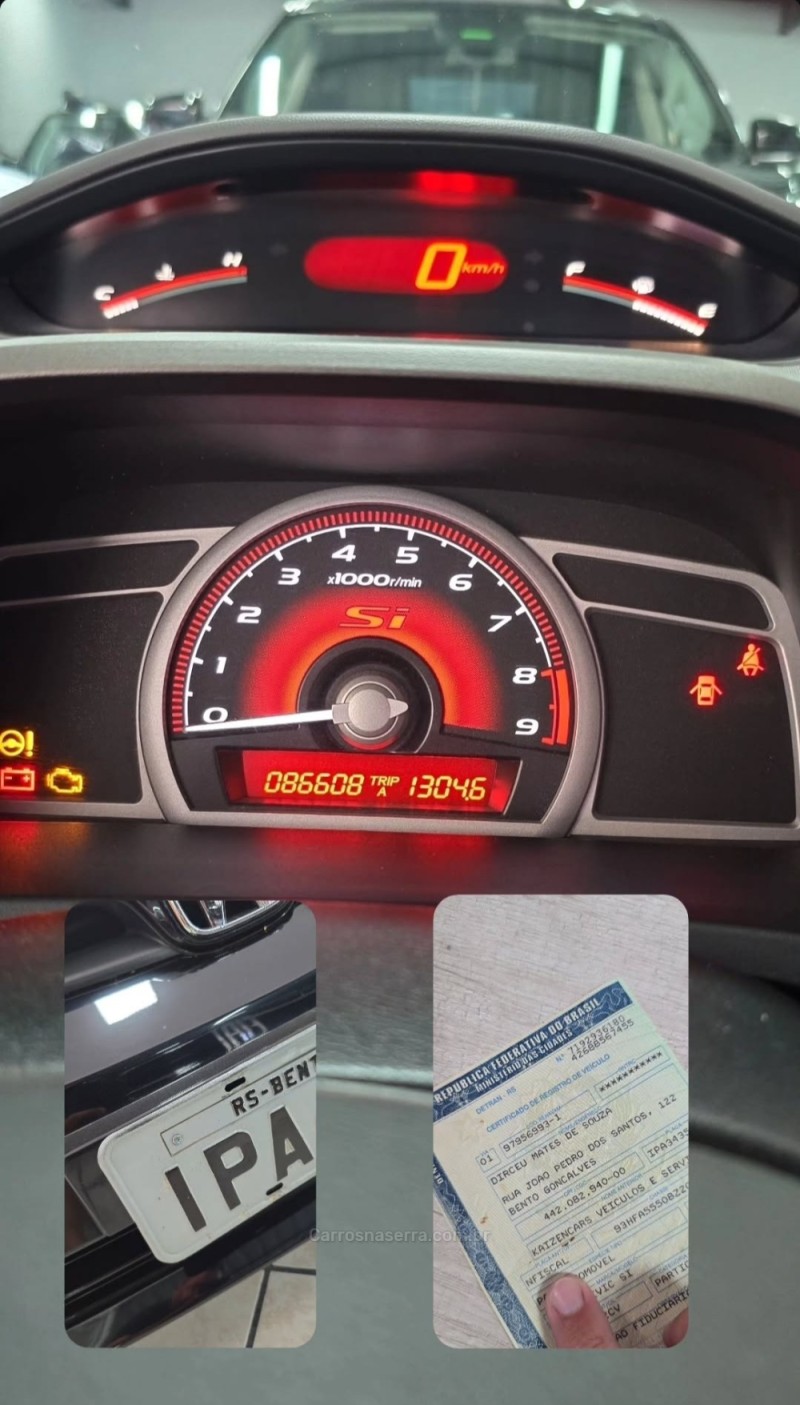 civic 2.0 si 16v gasolina 4p manual 2008 bento goncalves