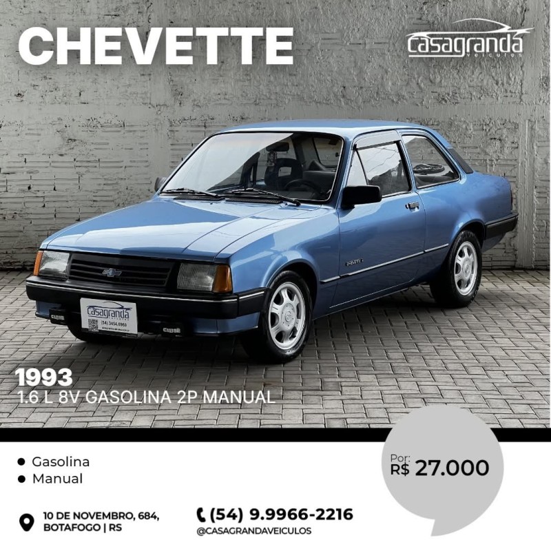 CHEVETTE 1.6 L 8V GASOLINA 2P MANUAL