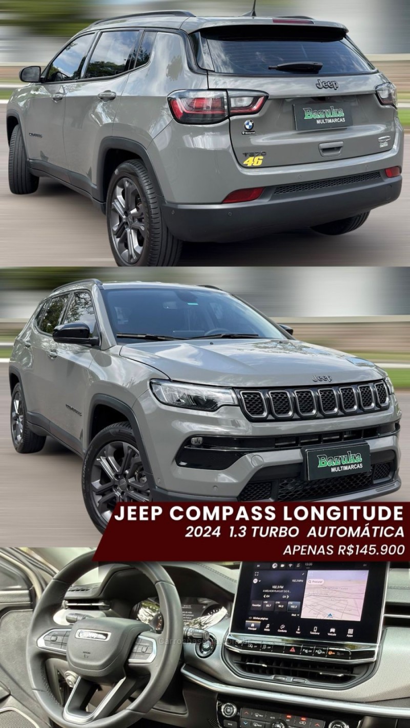 COMPASS 1.3 LONGITUDE DARK T270 16V TURBO 4X2 FLEX 4P AUTOMÁTICO - 2024 - NOVO HAMBURGO