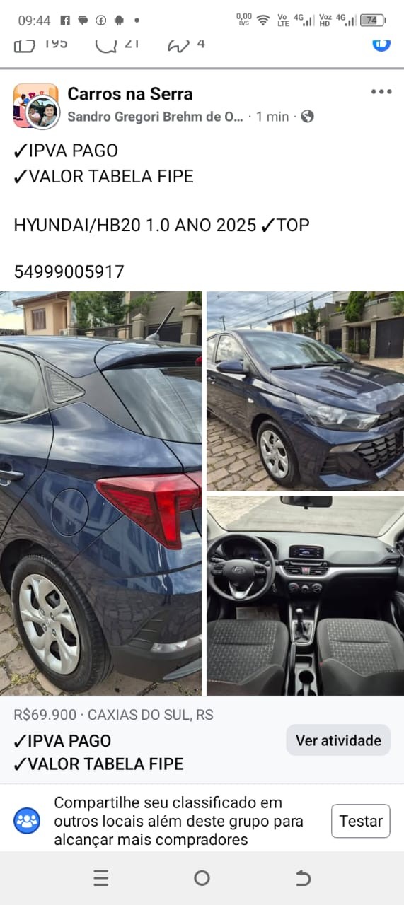 HB20 1.0 SENSE 12V FLEX 4P MANUAL - 2025 - CAXIAS DO SUL