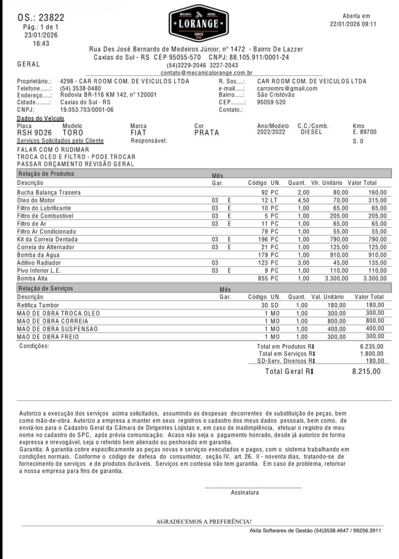 TORO 2.0 16V TURBO DIESEL VOLCANO AT9 4X4 AUTOMÁTICO - 2022 - CAXIAS DO SUL