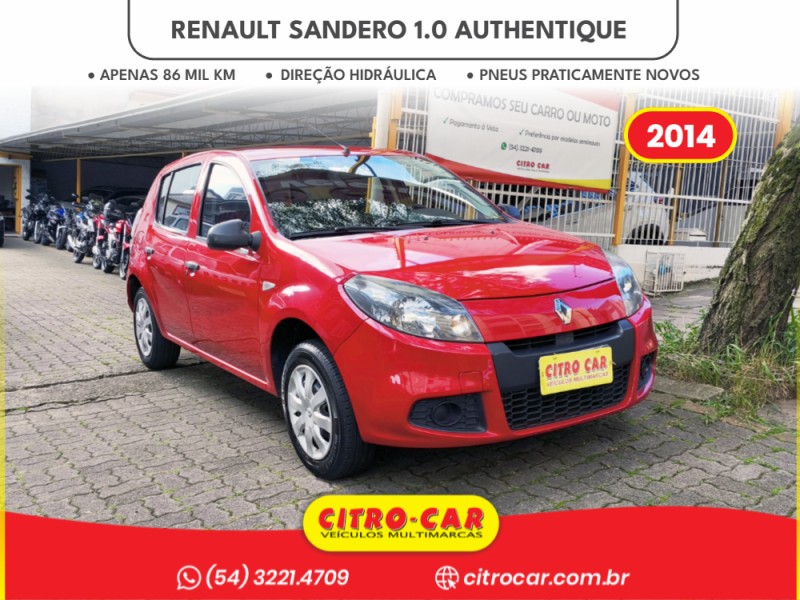 sandero 1.0 authentique 16v flex 4p manual 2014 caxias do sul