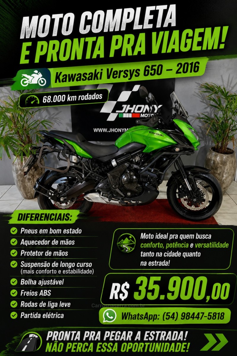versys 650 abs 2016 caxias do sul