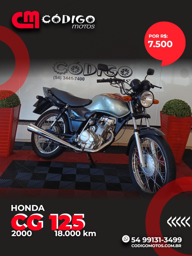 HONDA - CG 125 - 2000/2000 - Prata - R$ 7.500,00
