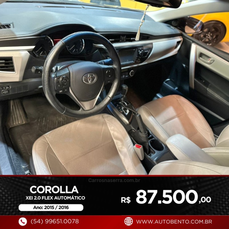 COROLLA 2.0 XEI 16V FLEX 4P AUTOMÁTICO - 2016 - BENTO GONçALVES