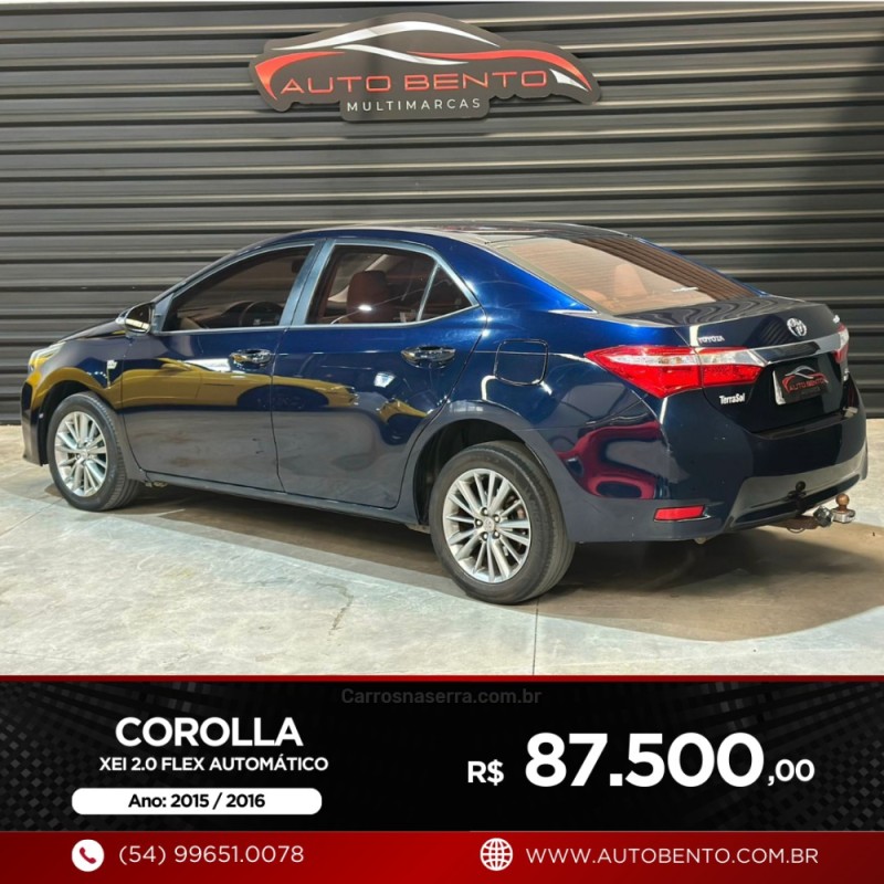 COROLLA 2.0 XEI 16V FLEX 4P AUTOMÁTICO - 2016 - BENTO GONçALVES