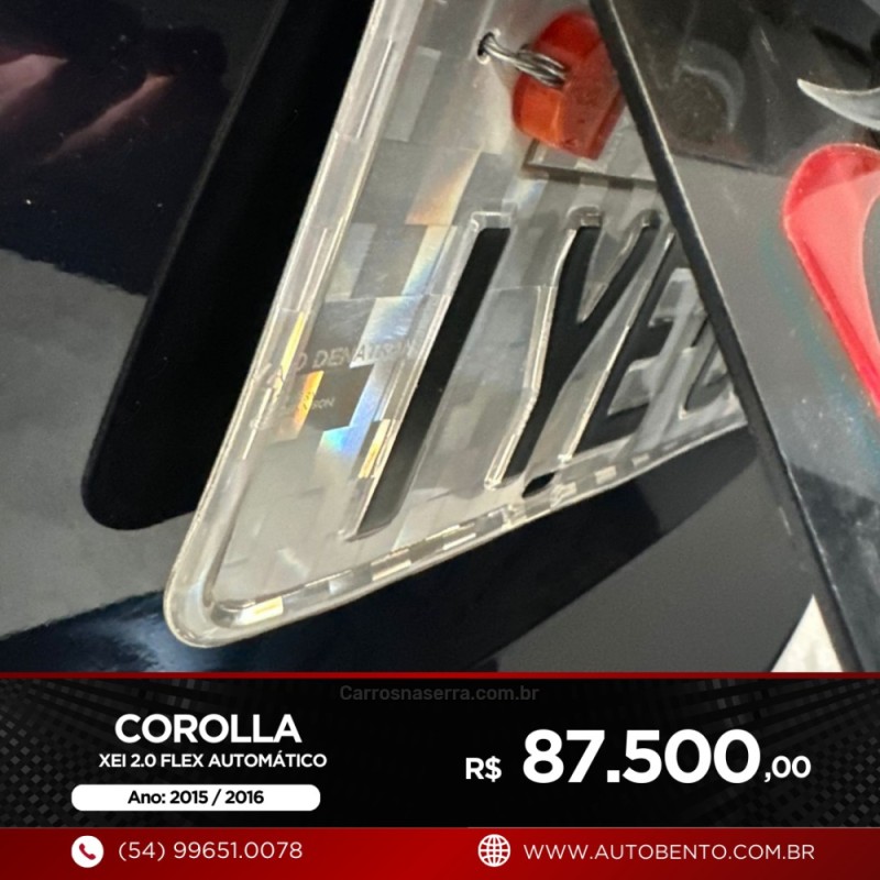COROLLA 2.0 XEI 16V FLEX 4P AUTOMÁTICO - 2016 - BENTO GONçALVES