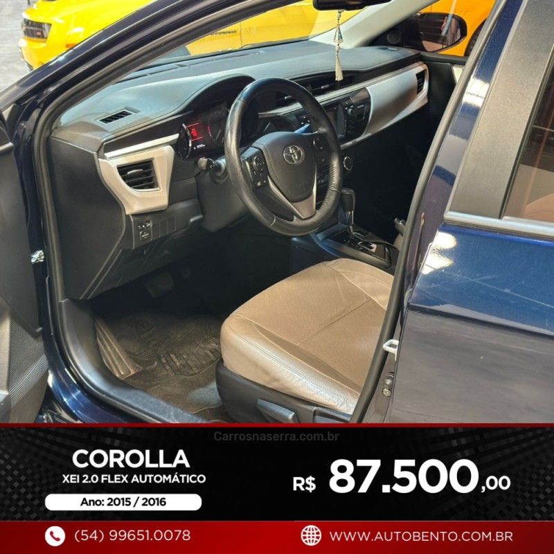 COROLLA 2.0 XEI 16V FLEX 4P AUTOMÁTICO - 2016 - BENTO GONçALVES