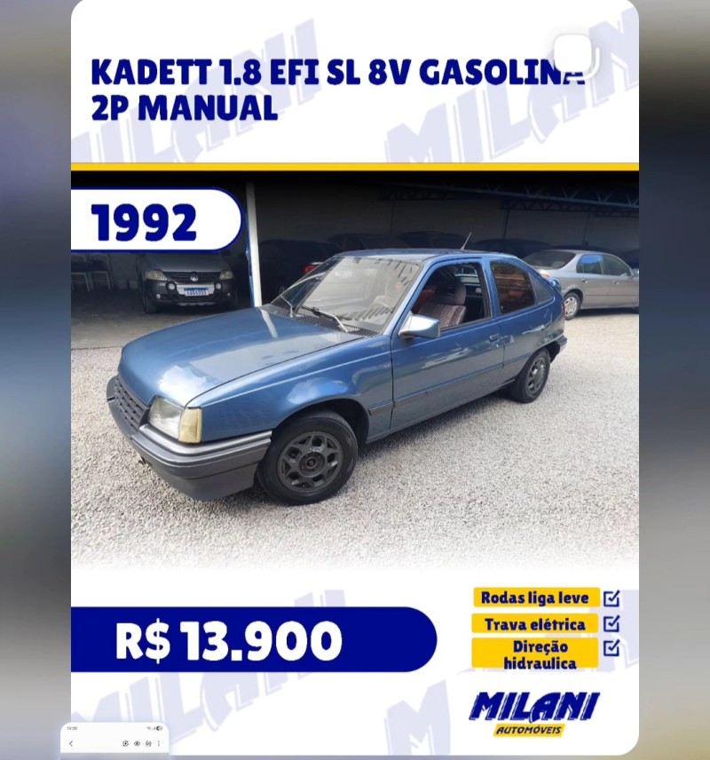 kadett 1.8 efi sl 8v gasolina 2p manual 1992 bento goncalves