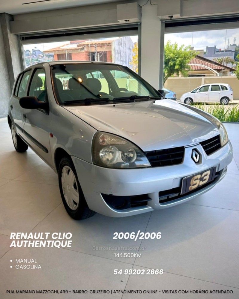 clio 1.0 authentique 8v gasolina 4p manual 2006 caxias do sul