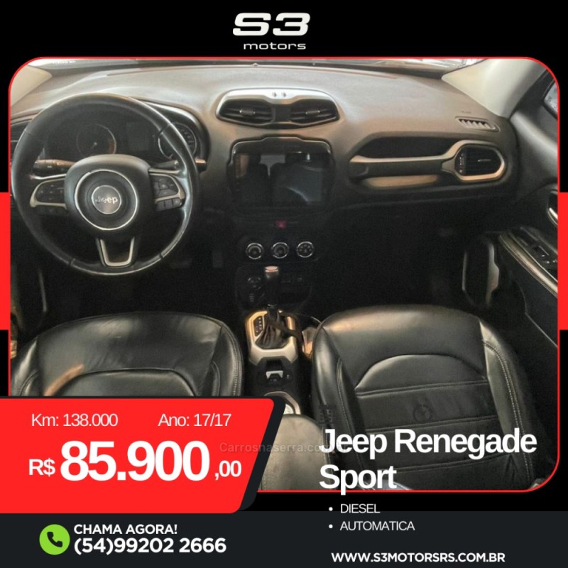 RENEGADE 2.0 16V TURBO DIESEL SPORT 4P 4X4 AUTOMÁTICO - 2017 - CAXIAS DO SUL