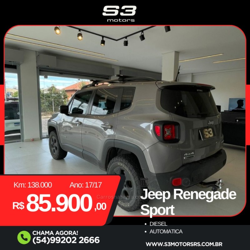 RENEGADE 2.0 16V TURBO DIESEL SPORT 4P 4X4 AUTOMÁTICO - 2017 - CAXIAS DO SUL