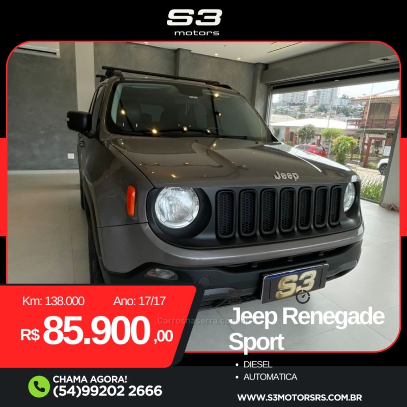 RENEGADE 2.0 16V TURBO DIESEL SPORT 4P 4X4 AUTOMÁTICO - 2017 - CAXIAS DO SUL
