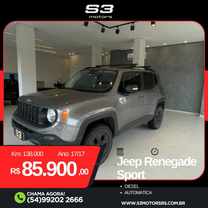 RENEGADE 2.0 16V TURBO DIESEL SPORT 4P 4X4 AUTOMÁTICO - 2017 - CAXIAS DO SUL