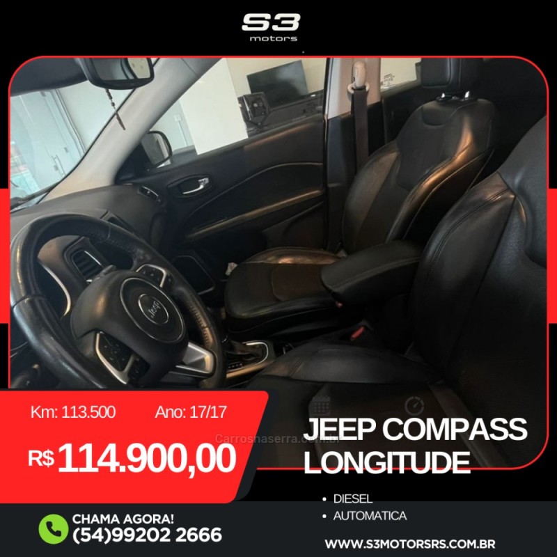 COMPASS 2.0 16V DIESEL LONGITUDE 4X4 AUTOMÁTICO - 2017 - CAXIAS DO SUL
