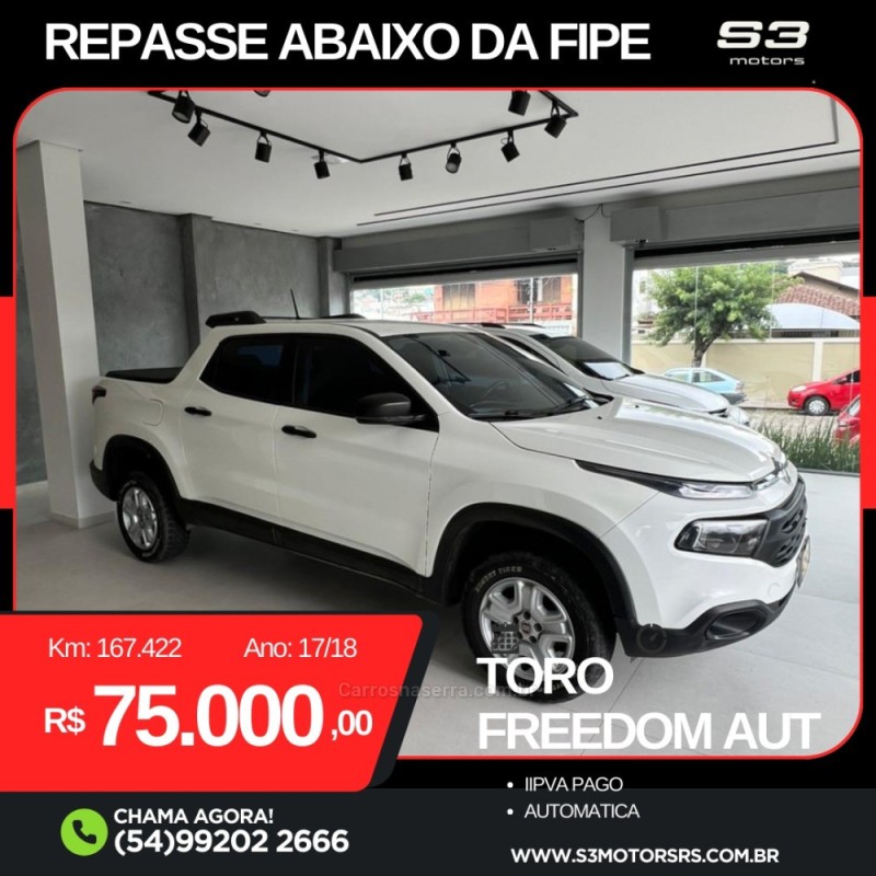 TORO 1.8 16V EVO FLEX FREEDOM AUTOMÁTICO