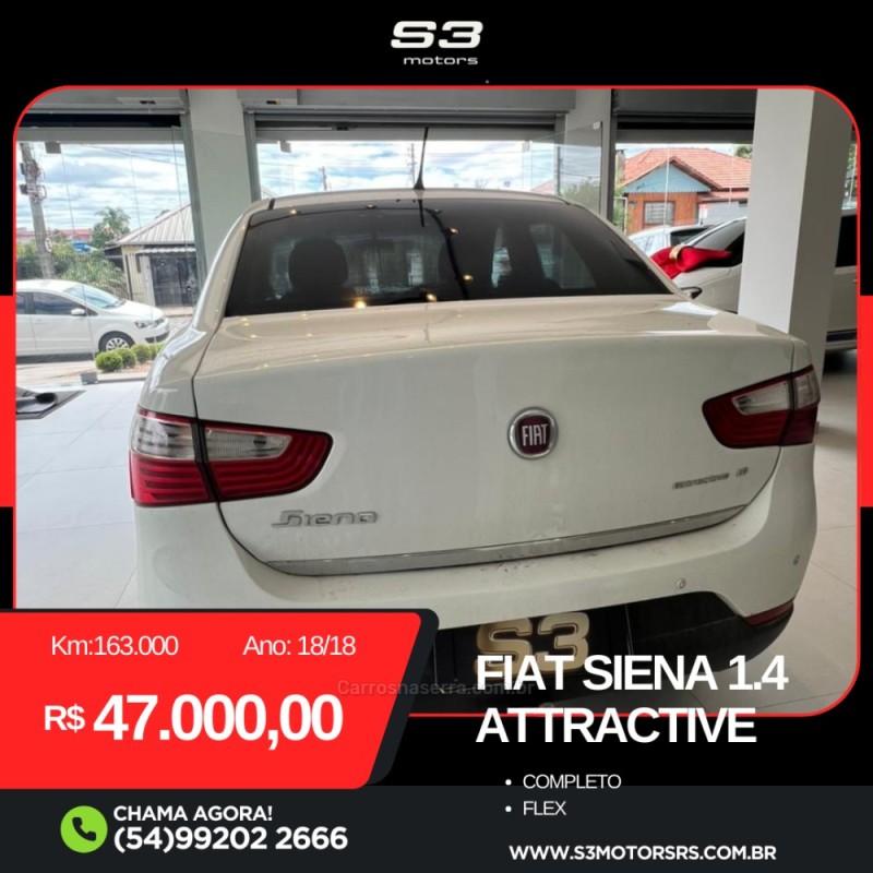 SIENA 1.4 MPI ATTRACTIVE 8V FLEX 4P MANUAL - 2018 - CAXIAS DO SUL