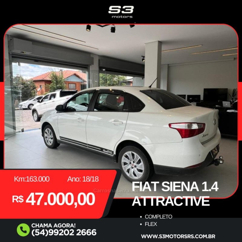 SIENA 1.4 MPI ATTRACTIVE 8V FLEX 4P MANUAL - 2018 - CAXIAS DO SUL