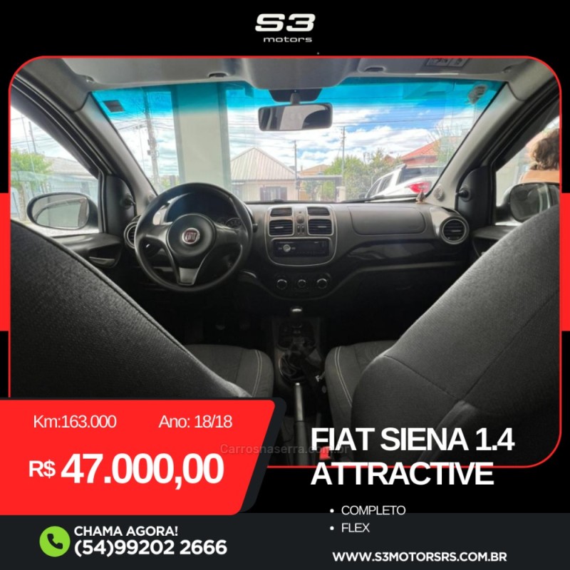 SIENA 1.4 MPI ATTRACTIVE 8V FLEX 4P MANUAL - 2018 - CAXIAS DO SUL