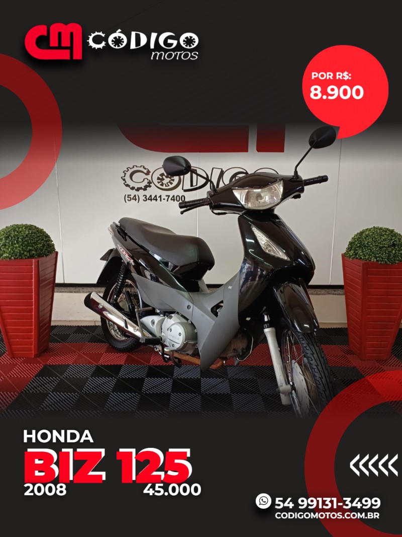 HONDA - BIZ 125 - 2008/2008 - Preta - R$ 8.900,00