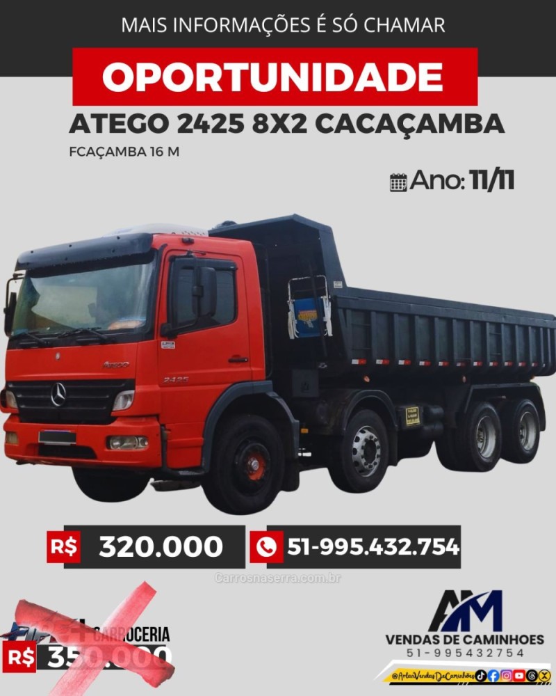 atego 2425 3 eixos 2011 portao