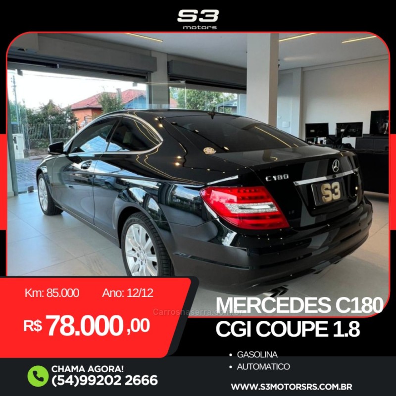 C 180 1.8 CGI COUPÉ TURBO 16V GASOLINA 2P AUTOMÁTICO - 2012 - CAXIAS DO SUL