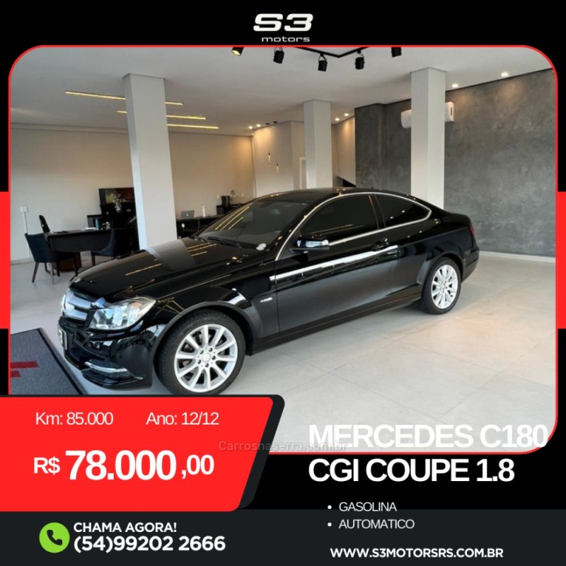 C 180 1.8 CGI COUPÉ TURBO 16V GASOLINA 2P AUTOMÁTICO - 2012 - CAXIAS DO SUL