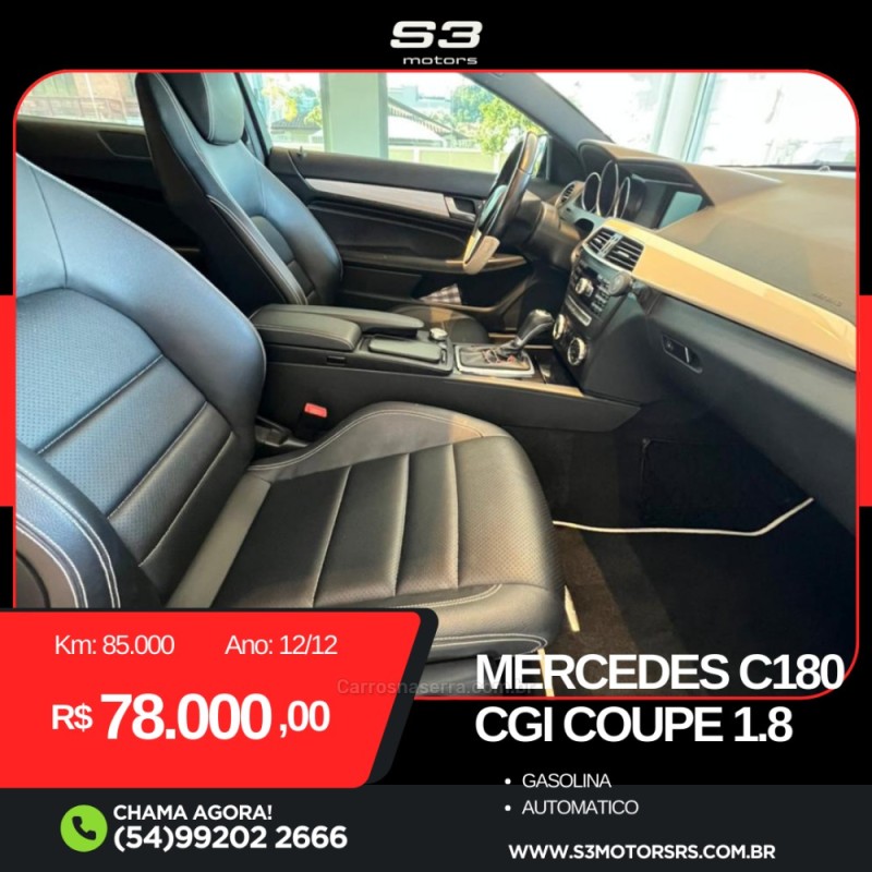 C 180 1.8 CGI COUPÉ TURBO 16V GASOLINA 2P AUTOMÁTICO - 2012 - CAXIAS DO SUL