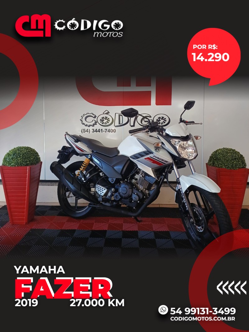 YAMAHA - FAZER - 2019/2019 - Branca - R$ 14.290,00